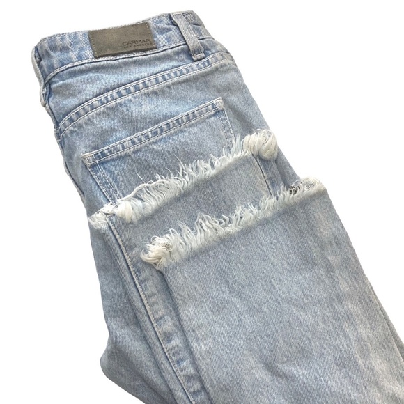 CARMAR LA Juliet High Rise Relaxed Zipper Leg Distressed Raw Hem Jeans - Picture 13 of 16